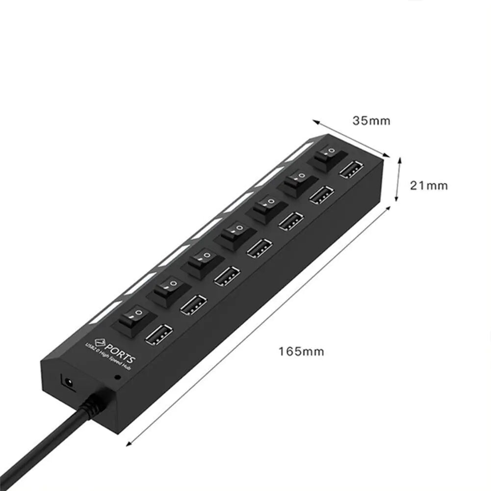 High-Speed 7-Port USB 2.0/3.0 Hub Splitter