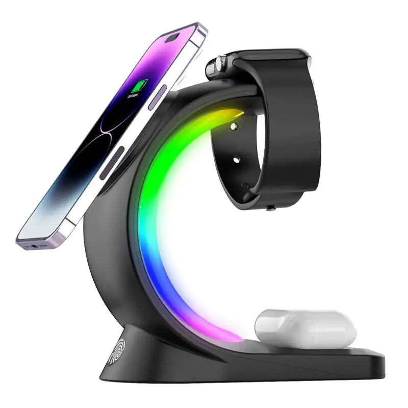 4-in-1 Magnetic Wireless Fast Charger with Atmosphere Light