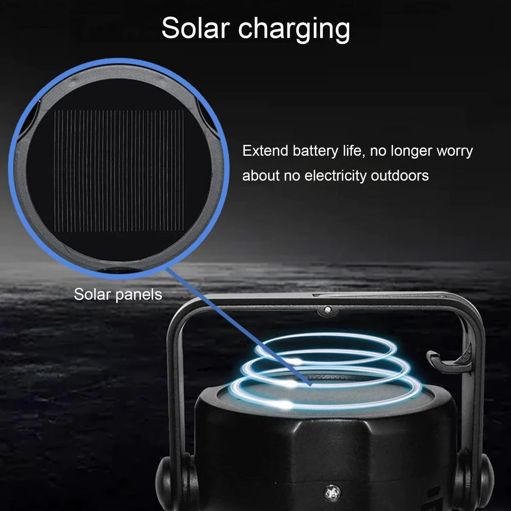 Foldable Fan & LED Solar Lantern with Hook