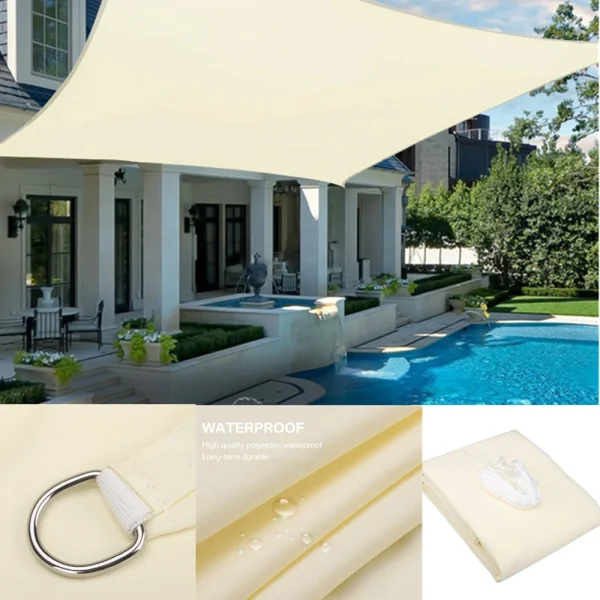 160GSM Waterproof Awning Sunshade Sun Shade Sail For Outdoor Garden Beach Camping Patio Pool Sun Canopy Tent Sun Shelter