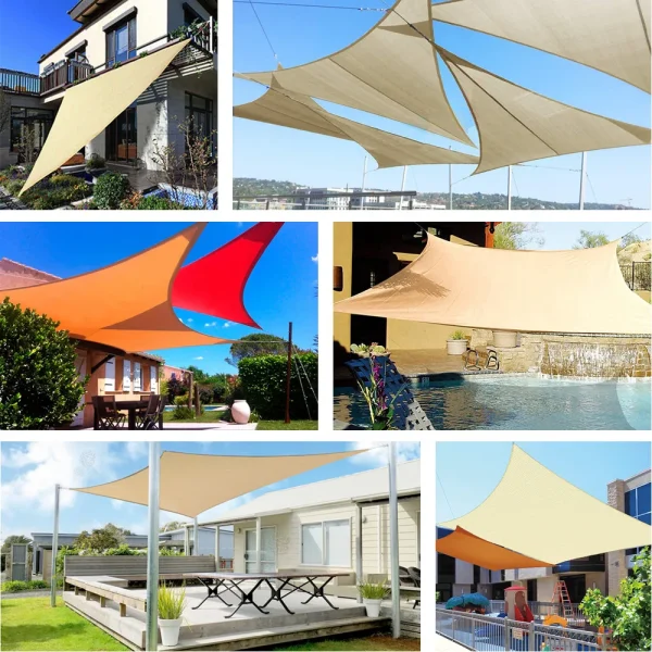 160GSM Waterproof Awning Sunshade Sun Shade Sail For Outdoor Garden Beach Camping Patio Pool Sun Canopy Tent Sun Shelter