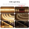 Dimmable COB LED Strip Light 5V USB Flexible LED Tape with ON OFF Switch 320LEDs High Density Linear Lighting with Adhesive Tape