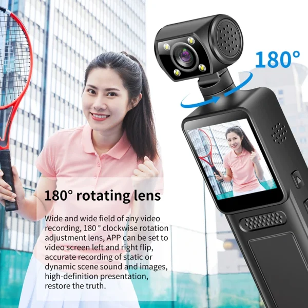 S490a666acb0548ed9c89b516077ff8a0N.webp Lenovo 4K Ultra HD Action Mini Camera 180 Rotatable Vlog WiFi Lens Sports Camera