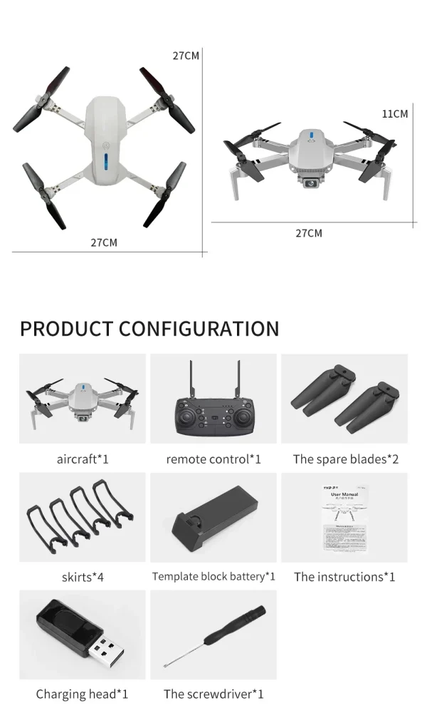 E88 Professional Wide Angle RC Drone with HD 4K Camera Foldable Helicopter Aircraft
