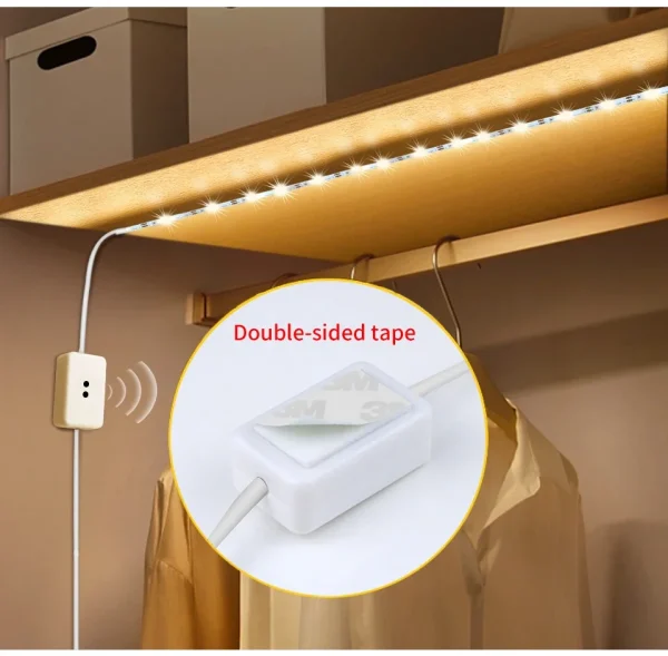 Hand Sweep LED Strip Lights 1M 2M 3M 4M 5M 10M LED Strip with Hand Sweep Motion Sensor Switch for Kitchen Stairs Wardrobe