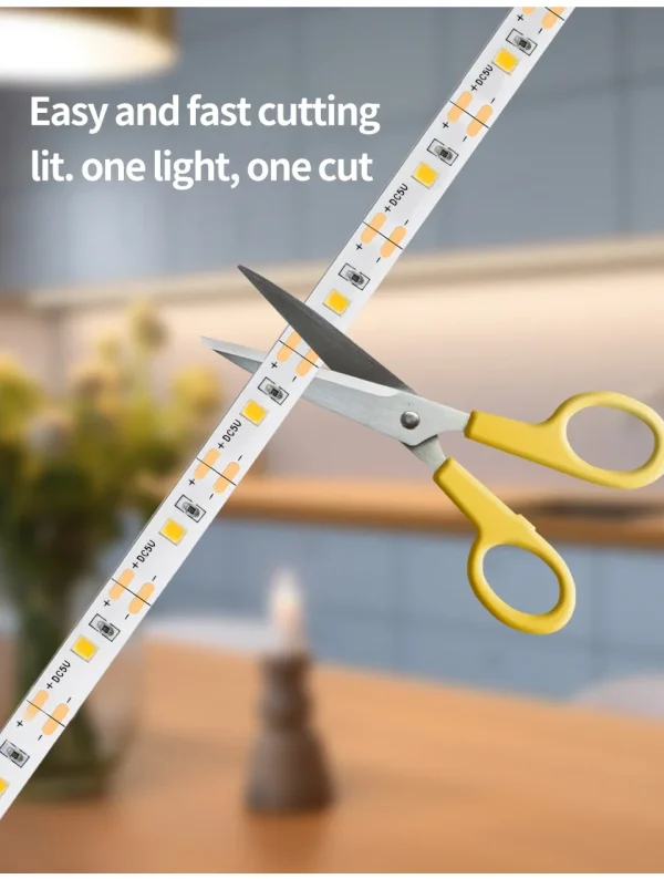 Hand Sweep LED Strip Lights 1M 2M 3M 4M 5M 10M LED Strip with Hand Sweep Motion Sensor Switch for Kitchen Stairs Wardrobe