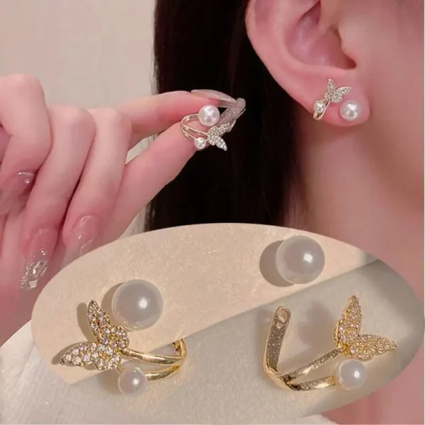 Vintage Green Crystal Butterfly Drop Earrings