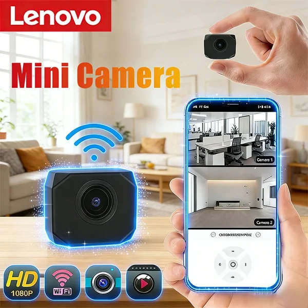 Sef409e0b2de94b5d951e0f4b871eb245g.webp Lenovo Portable Waterproof Remote Monitoring Mini Camera - 4K HD WiFi IP AP New Smart Home Camcorder Surveillance Security Cam