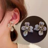 Vintage Green Crystal Butterfly Drop Earrings