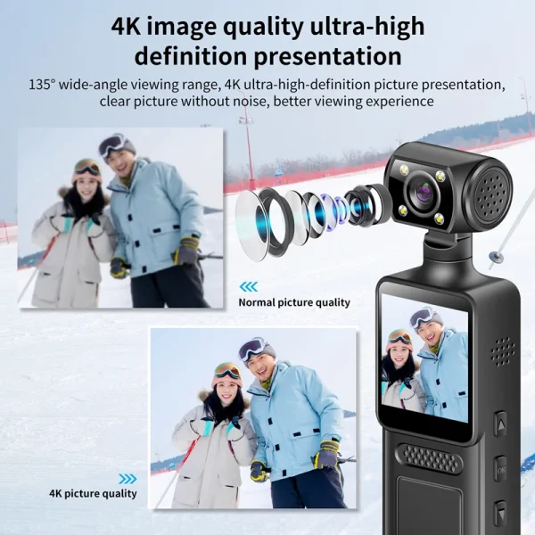 Sf261cd9222e14451872125f343001026o.webp Lenovo 4K Ultra HD Action Mini Camera 180 Rotatable Vlog WiFi Lens Sports Camera